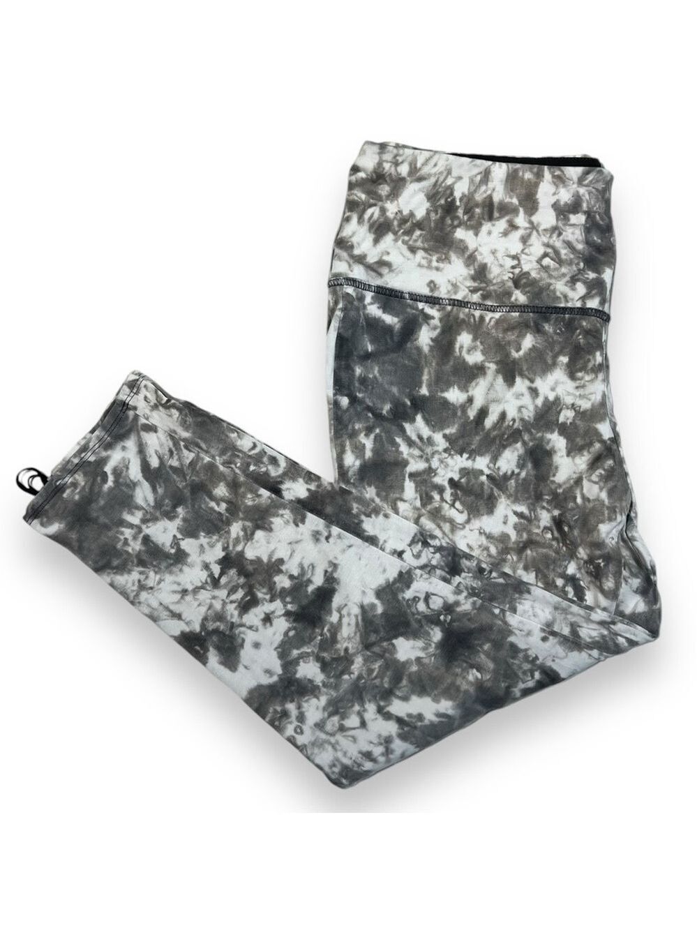 Chico’s Women’s Zenergy Tie-Dye Crop Leggings Gray White Size 2 (12/14)
